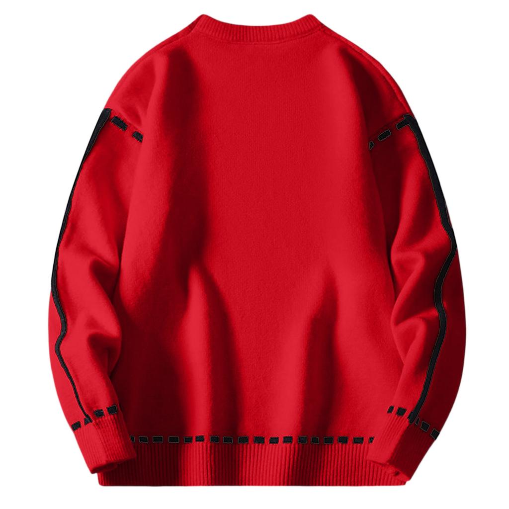 Men's  Fashion  Knitting  Pullover  Long Sleeves  Loose  Round Neck  Sweater