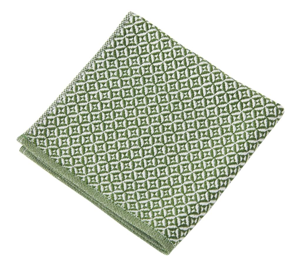 Kusunokibashi Monori Handkerchief Watanone Diagonal Chamon 25 x Product Towel, (Wataoto) Pattern, Pattern, Green, Approx. 25cm, Number 1-65616-86-G