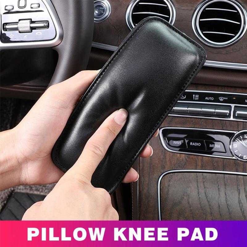 Leather Knee Pad for Car Interior Pillow Comfortable Elastic Cushion Memory Foam Universal Thigh Support Accessories 18X8.2cm