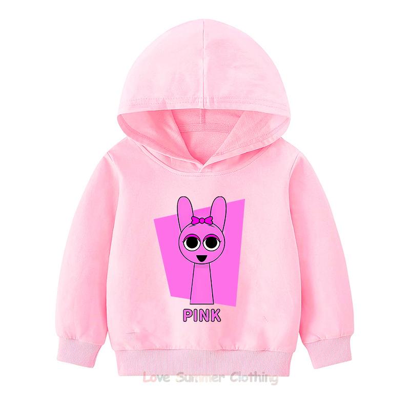 Bluza z kapturem z nadrukiem kreskówki Sprunki 2D, Swetry dla chłopców i dziewcząt, Jesienna bluza z kapturem, Odzież chłopięca Sprunki