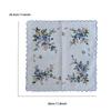 3pcs/set With Wavy Edge Embroidered Flowers Print With Lace Handkerchiefs for Wedding Gift Cotton Kerchiefs Pocket Hankies