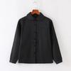 Japanese Style Fashion Pointed Turn Down Collar Blouse Autumn Long Sleeve Shirt With Pocket Women Tops Solid Color Clothes 29876
