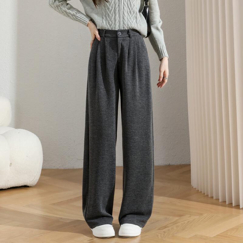 Damen High-Waist Weitbein Freizeithose