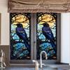 BL172 Halloween Crow PVC Static Cling Window Sticker - Adhesive-Free Home Decoration Film