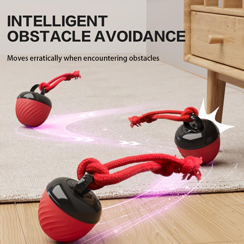 [interactive|intelligent] 1 Interactive Intelligent Dog Ball | Bite Resistant, Tail Rope with Light | Barking, Indoor Pet Game for Small/medium Dogs