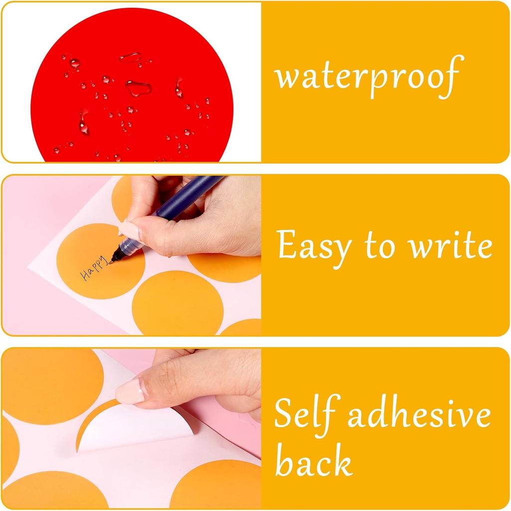 2 Inch Colored Dot Stickers, 400 Pcs Round Color Coding Labels, Removable Writable Circle Sticky Stickers for Organizing, Sorting, Pricing, Garage,