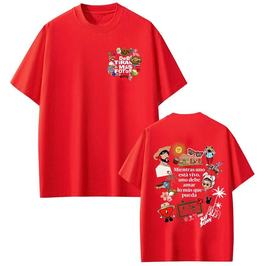 Summer Bad Bunny Rapper T-Shirt Men Women Fashion Casual Cotton Unisex Clothes Comfortable T Shirt Cheap Clothing Y2k Ins