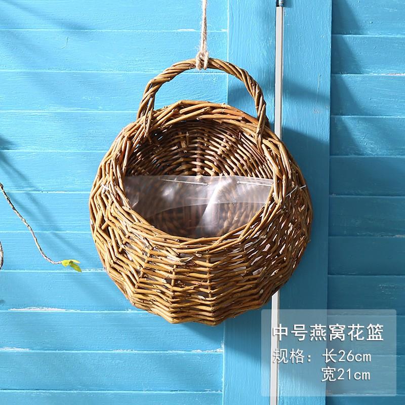 Handwoven Willow Wall Hanging Basket Decor Indoor Plants Rustic Boho Home Small Medium Large Sizes