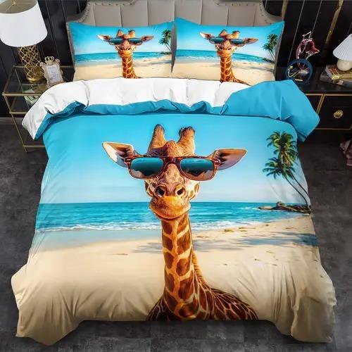 Comforter Giraffe Giraffe Background Theme Suitable For Children Kids And Adults Soft Warm Comfortable Breathable