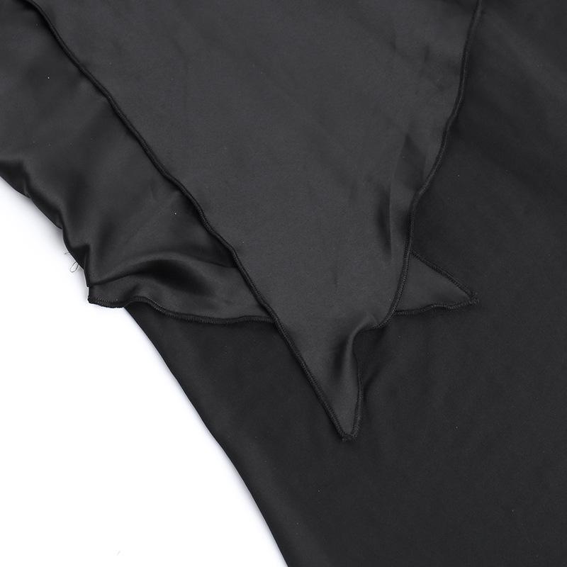 European and American One Shoulder Mesh Ribbon Slim Fit Dress