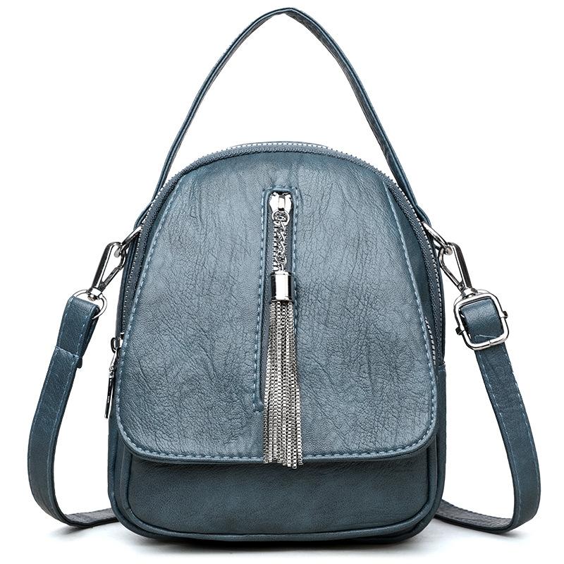 Versatile soft leather portable shoulder messenger bag change bag