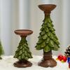 Resin Christmas Tree Candlestick Vintage Candle Stand Ornament Candle Holder  Desktop Decoration