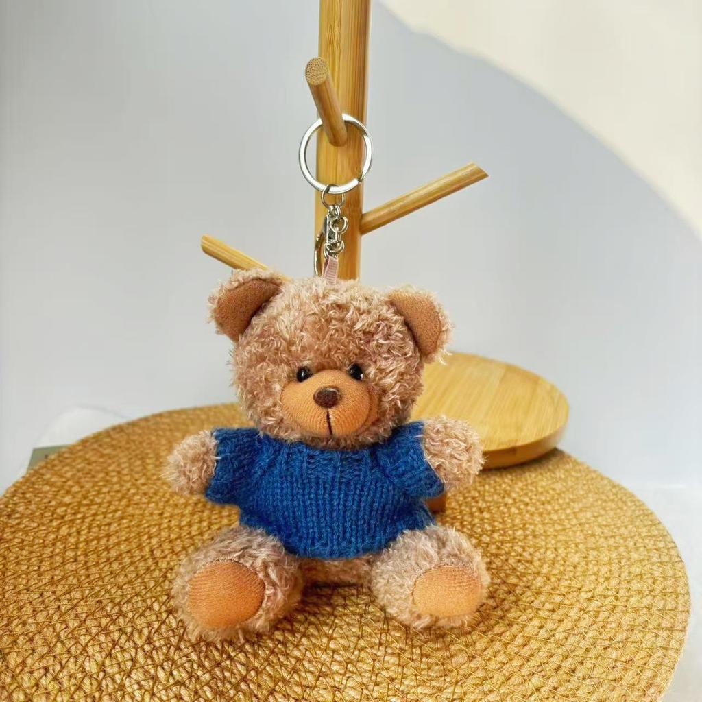 Wearable Teddy Bear Keychain Pendant – Plush Toy Gift for Graduation Season with Logo Print