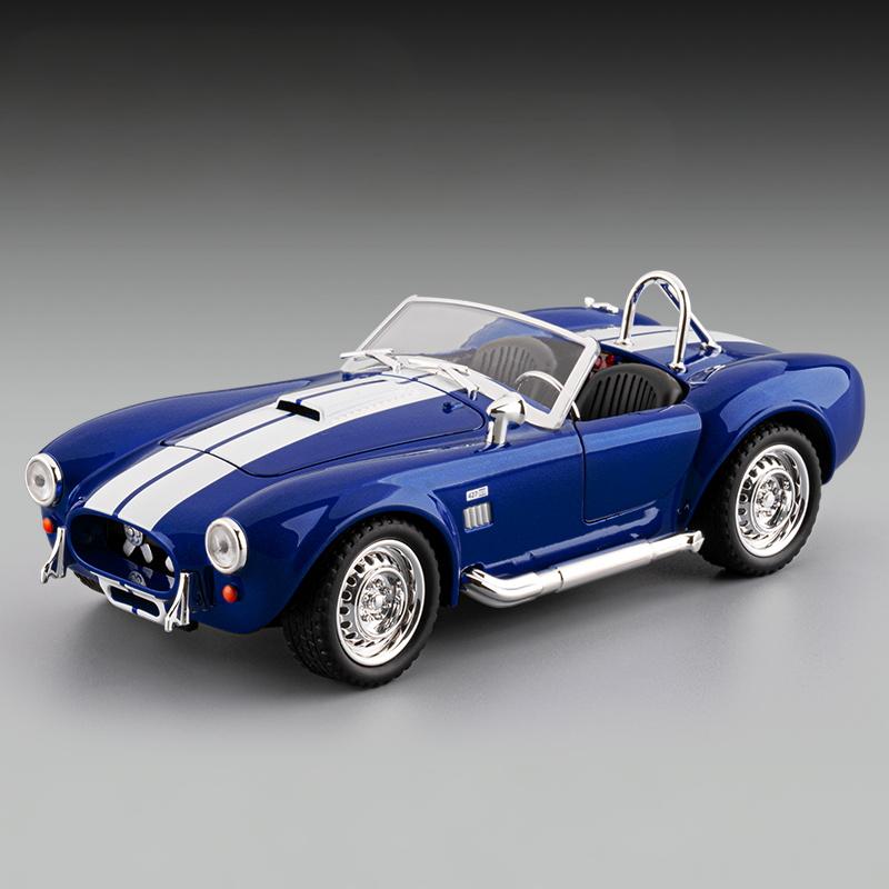 1/22 Ford 1965 Shelby Cobra 427 S/C Alloy Roadster Sports Car Model Diecast Metal Classic Car Vehicle Model Sound Light Kids Toy Gift