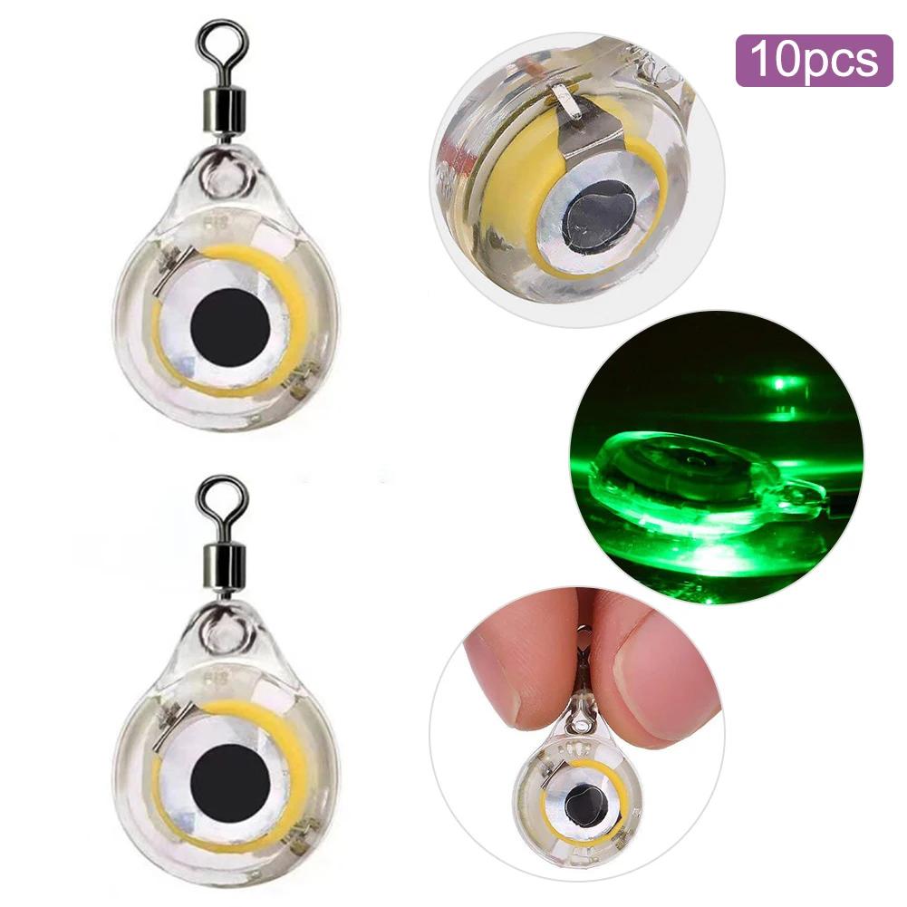 10-100PCS Eye Shape Luminous Fishing Lure Light Underwater Night Light Lure Glow In The Dark Fishing Light Squid Attractor Baits
