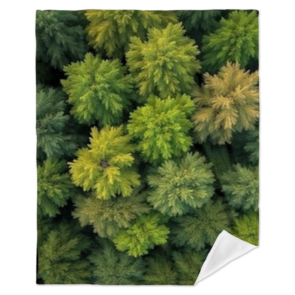 Pine Forest Blanket Green Trees Design Soft Plush Throw Cozy Bedding Nature Theme Decor For Men Women Room Aesthetic Gifts