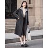 Women's Elegant Mid-length Hooded Wool Coat