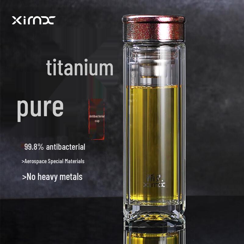XIMX Double-Layer High Borosilicate Glass Water Cup