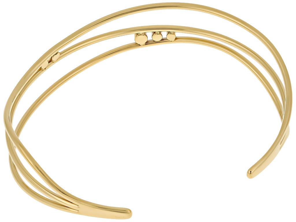Skagen Women's GLITZ WAVE Gold-Tone Stainless Steel Cuff Bracelet, SKJ1764710
