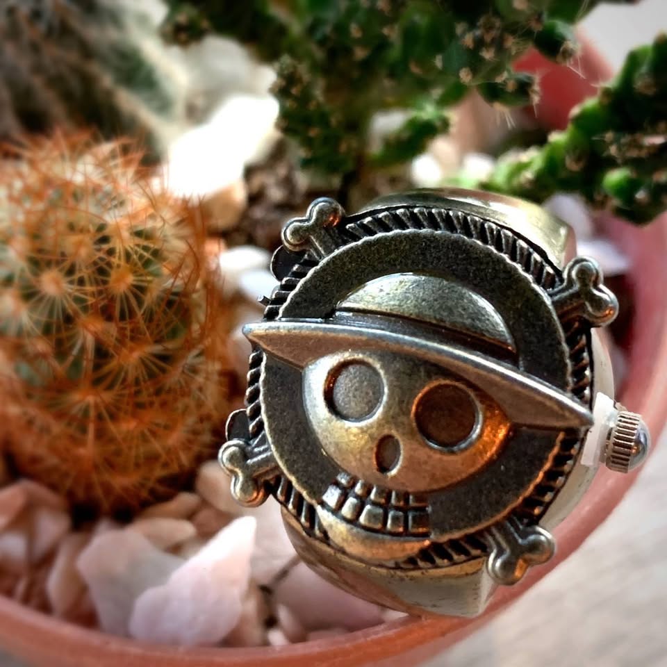 Luffy Franky Robin Pirate Japan Cartoon Animation Kid Finger Ring Watch Quartz Straw Hat Jewelry Gift Adjustable Silver Bronze Copper