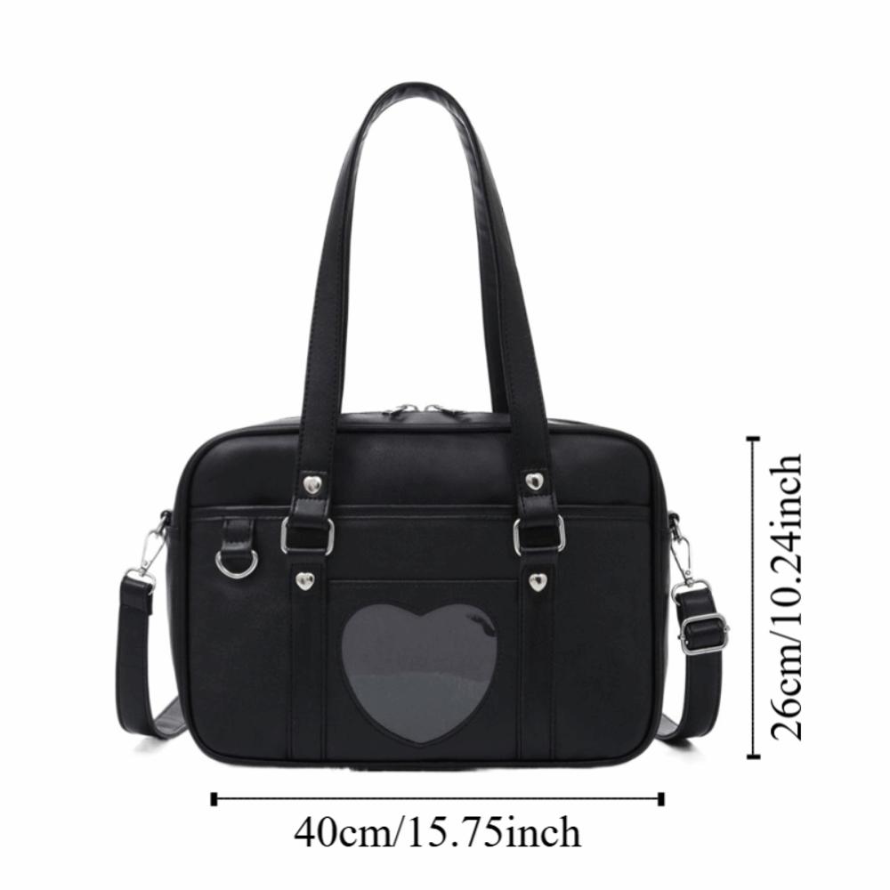 PU Leather JK Uniform Shoulder Bag Large Capacity Messenger Bag JK Tote Bag  Travel
