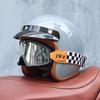 Orz-058C Retro Motorcycle Helmet, Men's and Women's Motorcycle Safety Helmet, Electric Car Four Seasons 3/4 Half Helmet
