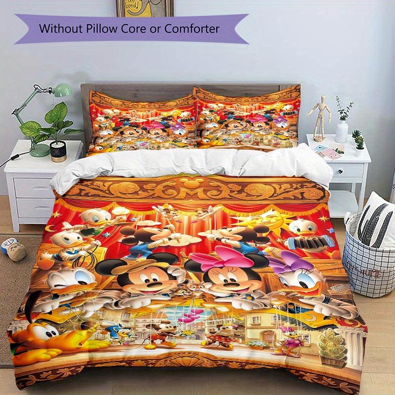 3pcs Acrobatics Mickey and Friends Printed Bedding Set, Soft and Comfortable Quilt Cover for Bedroom, Guest Room S001