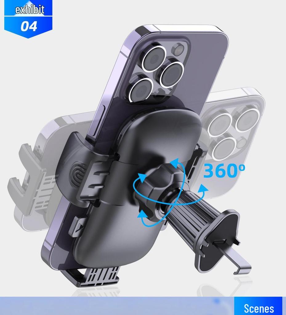 Shockproof, Anti-Shake Car Mount with Short Arm Design Fits Air Vents Without Blocking Wind.