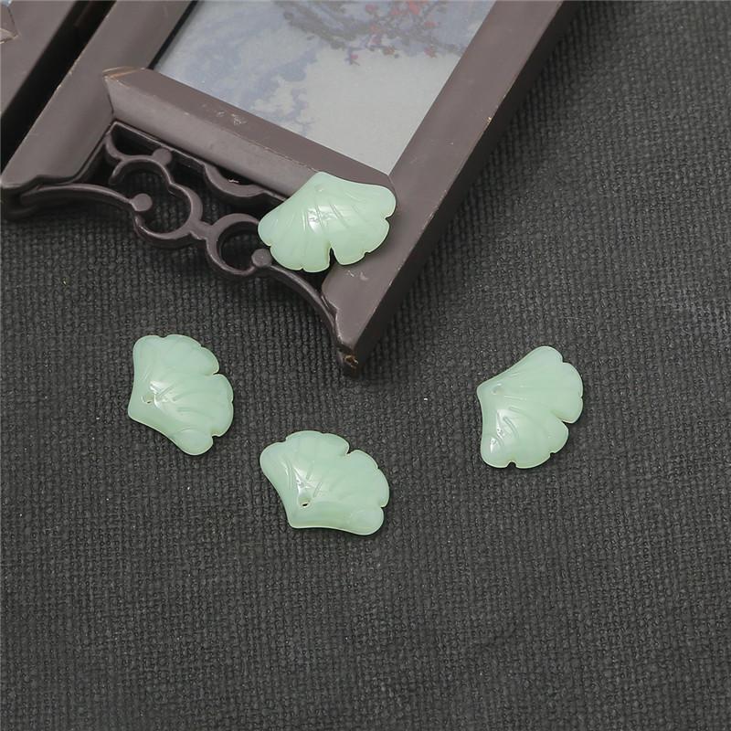 

Стеклянная заколка для волос 2 мм в виде пера гинкго с чешскими лэмпворк бусинами - Головной убор ручной работы в древнем стиле 10 pieces per pack