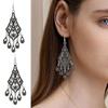 Chic Openwork Vintage Inspired Drop Earrings Lightweight Comfort Zinc Alloy Jewelry Gift for Her