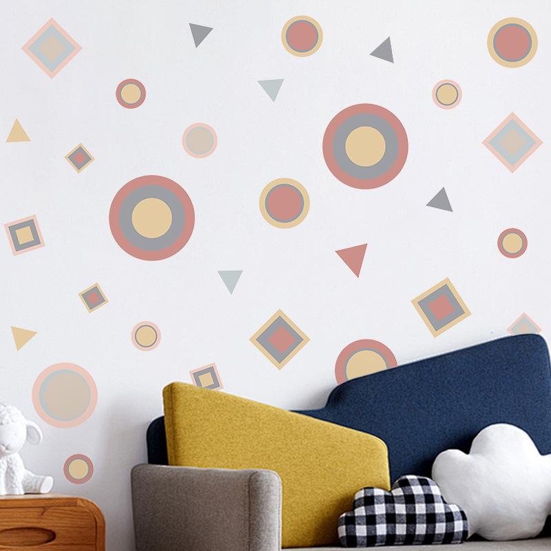 Bohemian Style Wall Sticker Abstract Geometric Self-adhesive Pvc Sticker Children's Room Living Room Kindergarten Wall Decoration