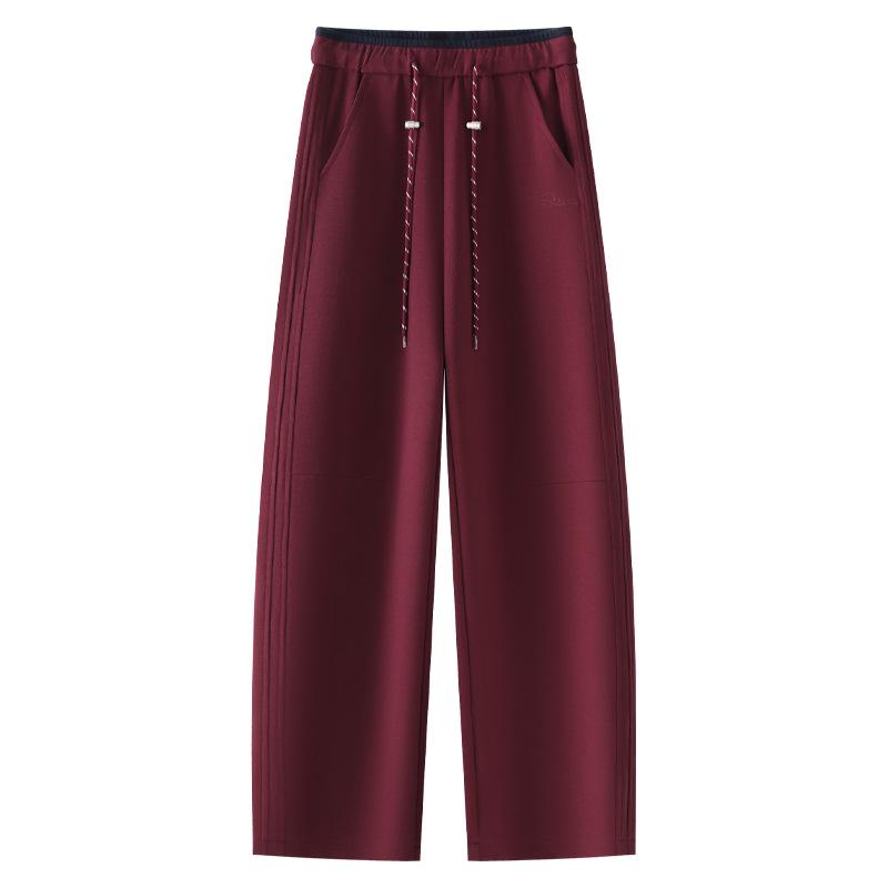

Women s 2025 Red High-Waisted Wide-Leg Scimitar Pants - Spring & Autumn Casual Slimming Banana Pants S