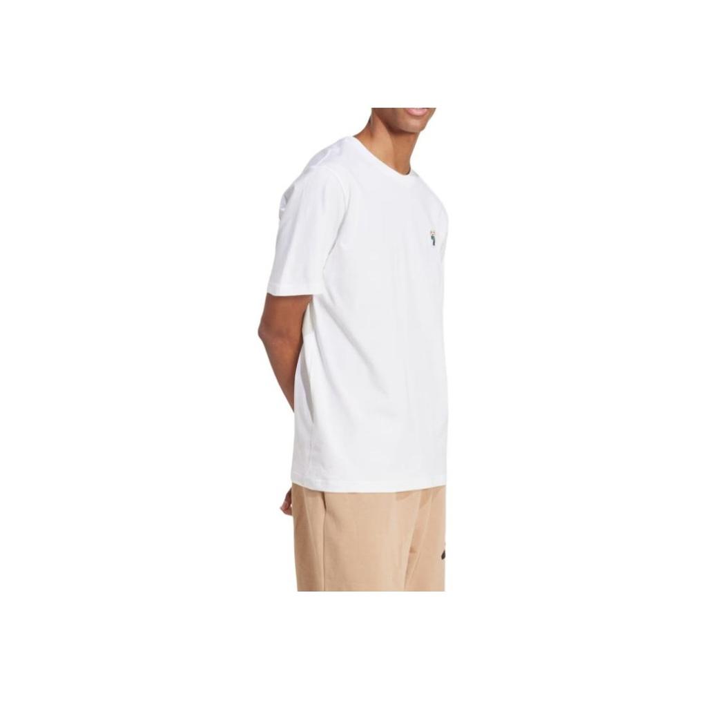 Adidas Animal Patch Crew Neck Short Sleeve T-Shirt Men tops White JZ7440