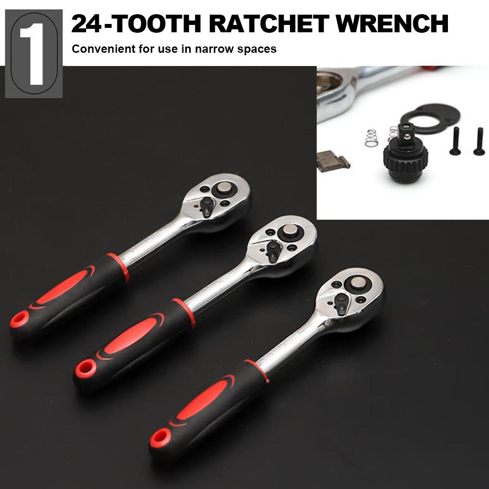 46pcs Car Repair Tool Kit Ratchet Torque Wrench Spanner Screwdriver Socket Set Combo Tools Kit Bicycle Auto Repairing Tools Mech