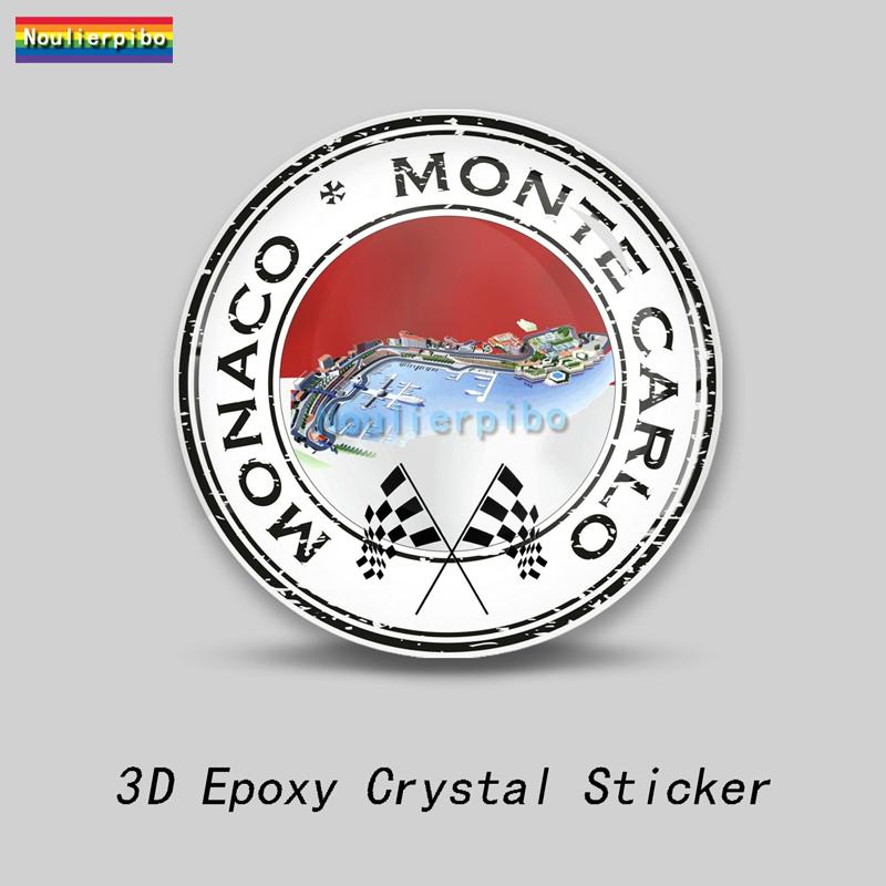 3D Epoxy Resin Car Dome Sticker Monaco Flag National Emblem PVC Car Motorcycle Mobile Phone Trolley Case Laptop Vinyl Sticker