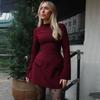 European Style Women's Winter 2025 Waist-Cinching Slim Dress