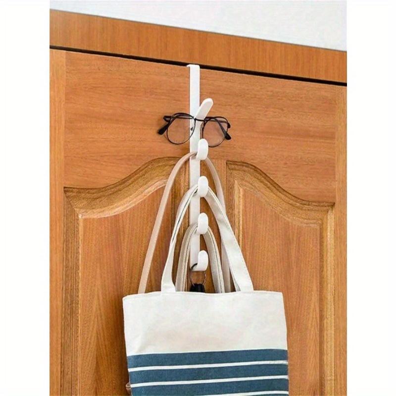 1pc Bedroom Door Hanger Rack Dormitory Wardrobe Hook for Hanging Clothes Bags Hats Wall-Mounted Plastic Storage Organizer