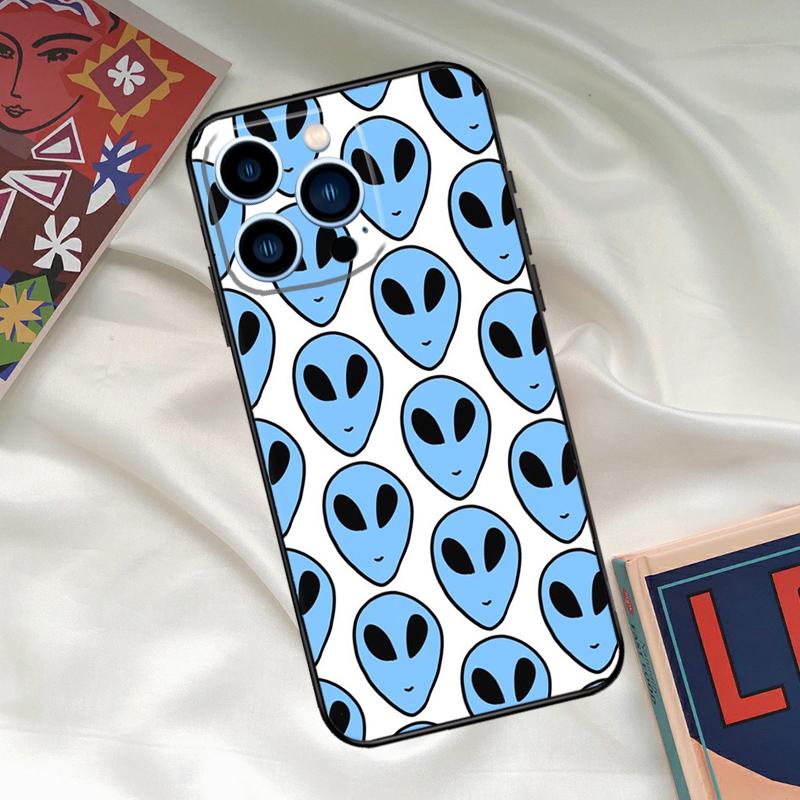 Alien Martian UFO Phone Case For iPhone 15 14 12 11 13 16 17 Pro Max 15 16 Plus 13 Mini 16e 17 Air Funda Cover