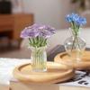 Miniature Crystal Rose Flower Figurine with Crystal Vase Handmade Rose Bouquet Gift for Mom Women Collectible Ornaments