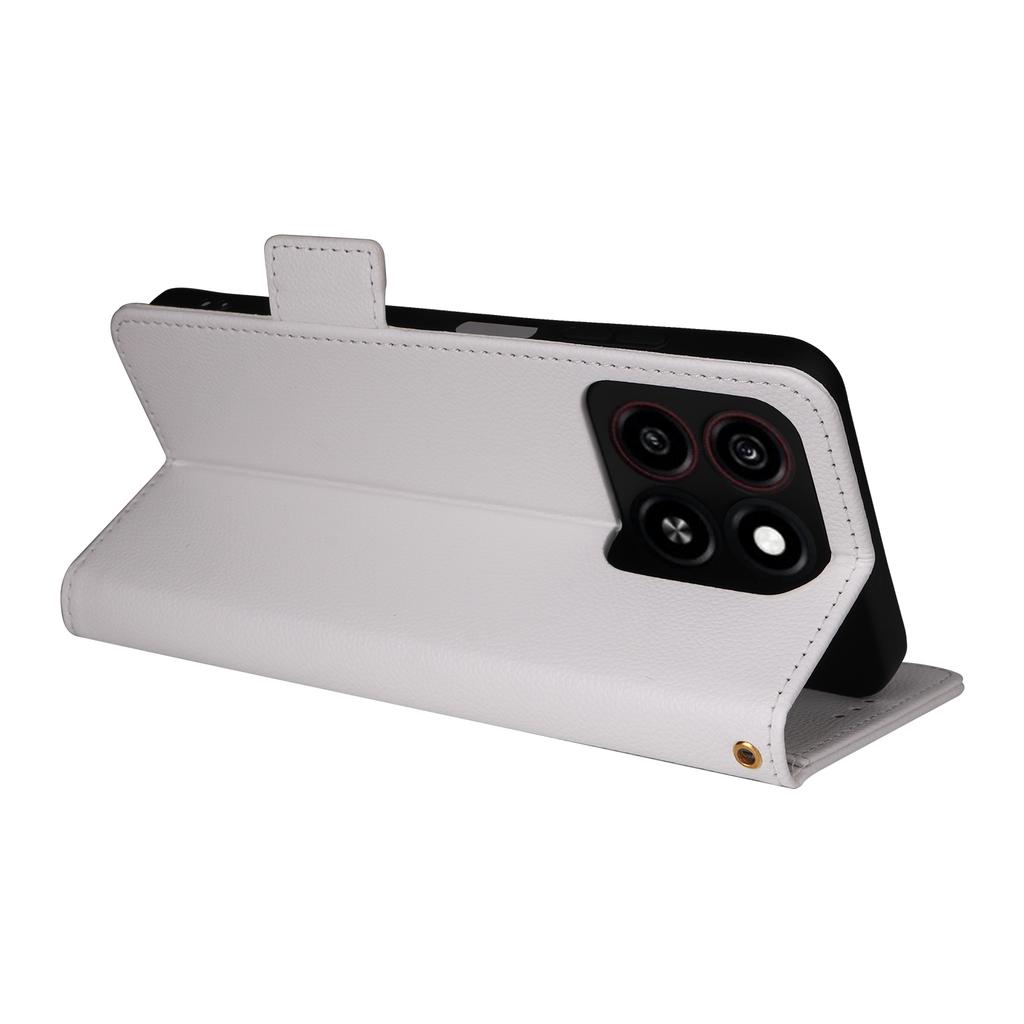 Für ZTE Blade A35/Blade A55 Hülle mit Handschlaufe Litschi-Textur PU-Leder Brieftasche Handyhülle