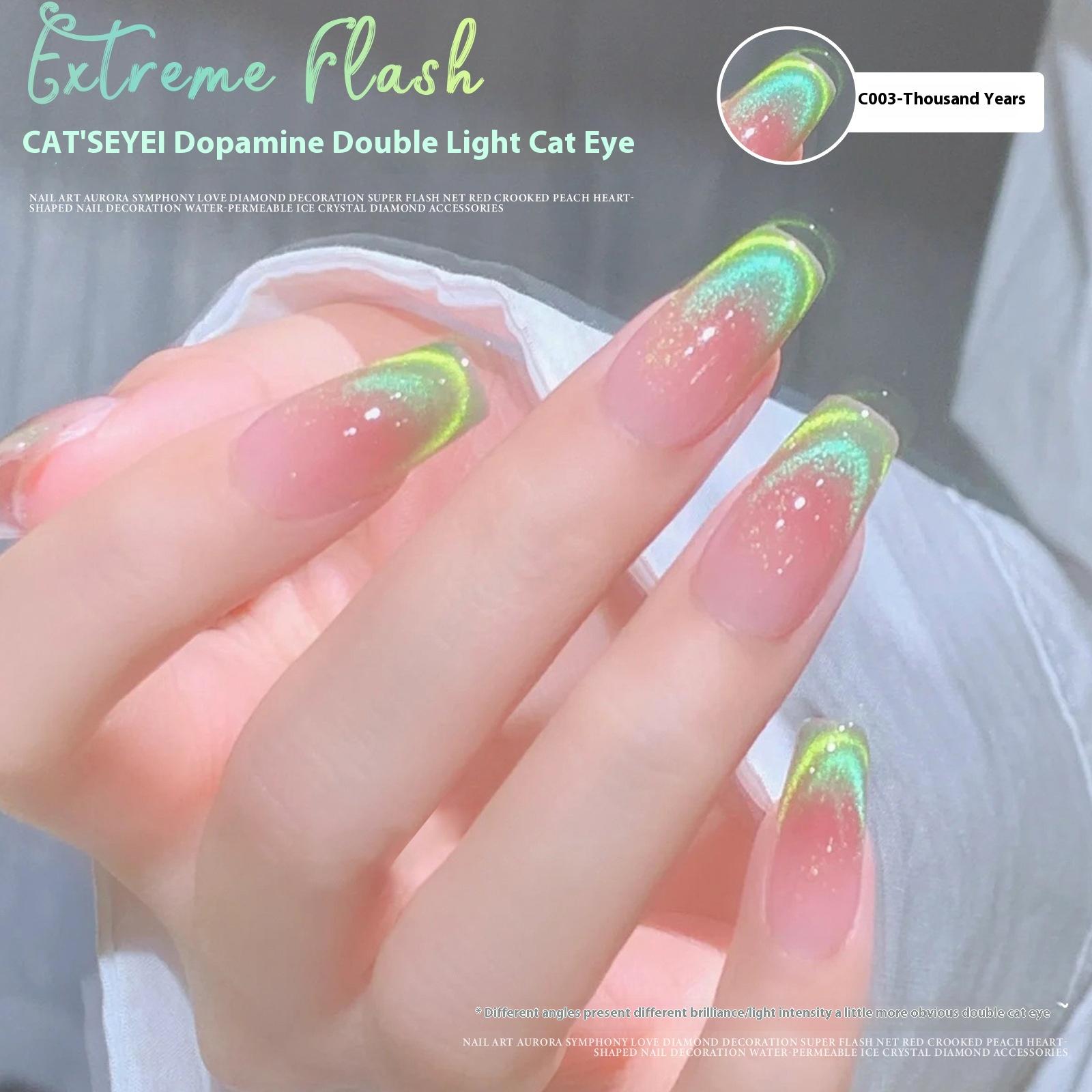 

Dopamine Double Light Cat s Eye Лак для ногтей Клей Отбеливающий Популярный Spar Cat s Eye Фототерапевтический Клей