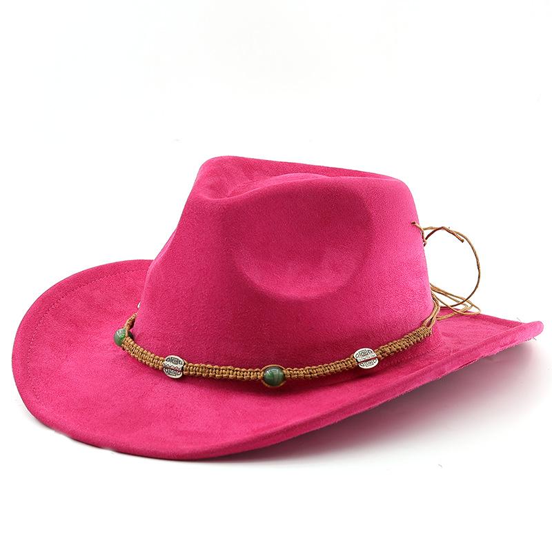 Simple suede upturned eaves retro top hat men and women outdoor travel hat jazz hat ethnic style top hat