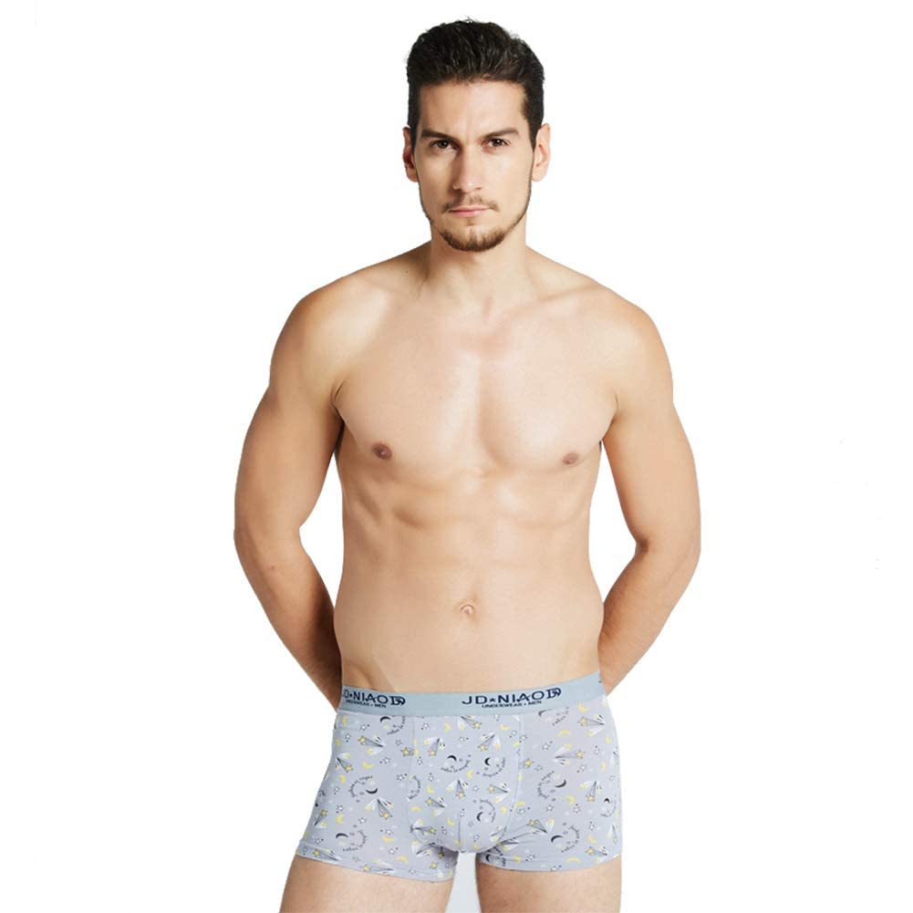 SUNIU Men's Boxer Briefs, Breathable, Moisture-Wicking Cotton Underwear Set, 5-Pack (L/Waist: 66-75cm, [K] 5-Pack)