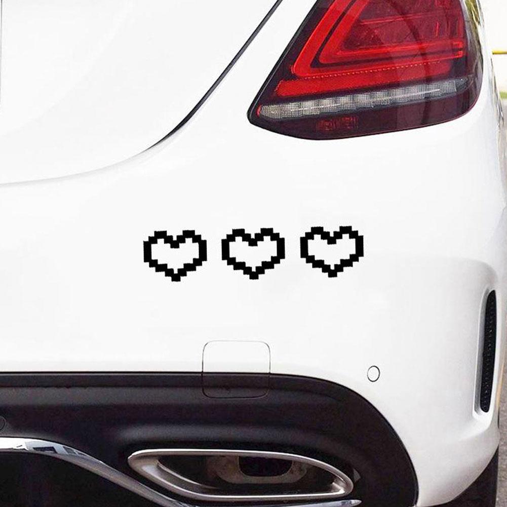 Cute Car Stickers Mosaic Heart-shaped Print Sticker Car Body Windshield Waterproof Headlight Taillight Auto Decor