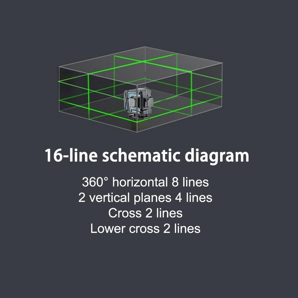 16 Lines Wireless Remote Powerful Green Laser Measure 4D Green Laser Level Auto Self-Leveling 360 Horizontal And Vertical Cross Lines