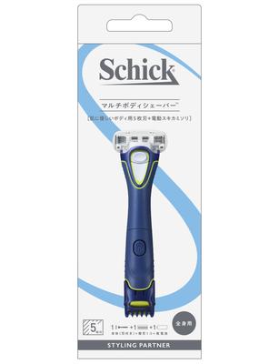 Schick Physical Multi Body Shaver Blade 1 Replacement Trimmer with Skin Guard Vio for Men Blue 5 Blades (with + Blade)
