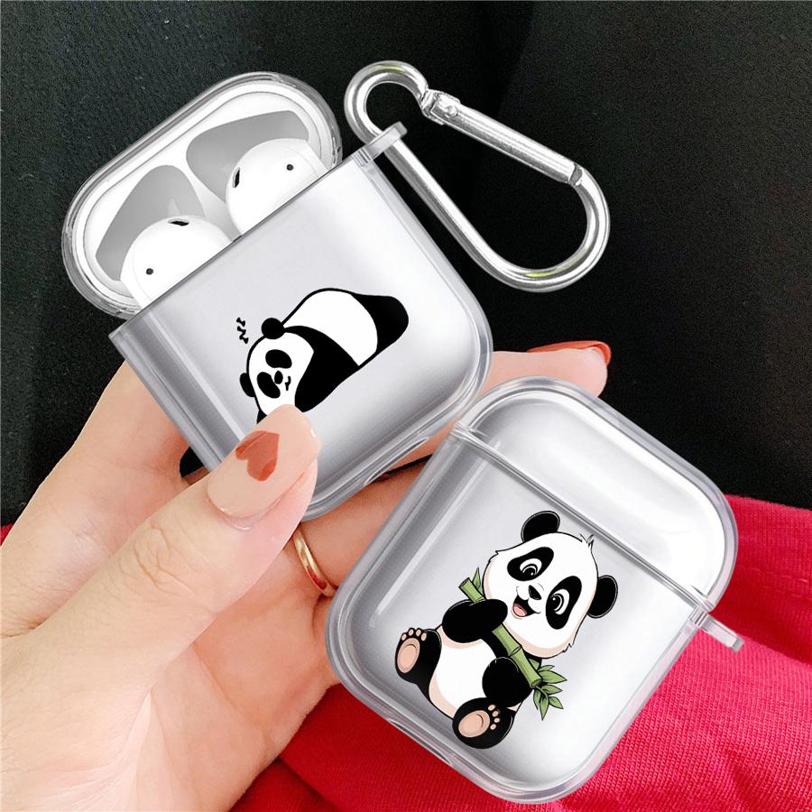 Case For Airpods Pro3 1 Pro2 Pro 2 3 4 Clear Earphone Cases Cover Cute Cartoon Panda