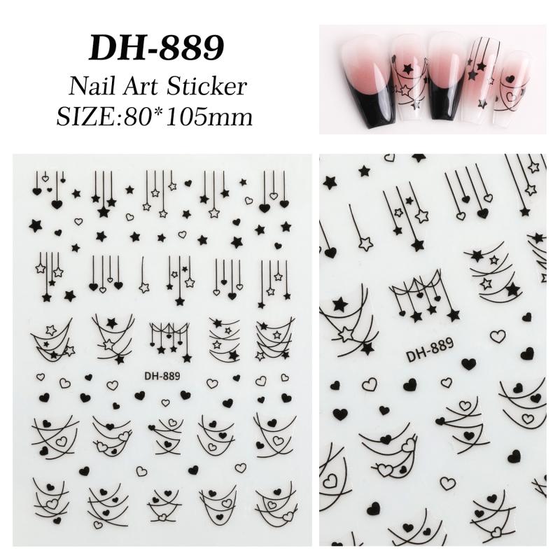 Skinnende Stjerne Negleklistremerker Fransk Utsøkte Negledekorasjoner Klistremerker DIY Selvklebende Neglekunst Sjarm Tilbehør