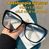 New Large-Frame Anti-Blue Light Presbyopia Glasses Unisex Fashion Cat-Eye Spring-Arm Reading Eyewear Plus Diopter +1.0 To +4.0