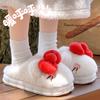 Cute plush cotton slippers winter indoor home thick bottom non-slip plush warm cotton mop